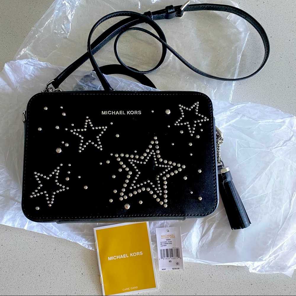 Michael Kors Ginny crossbody bag. Black w/ Stars